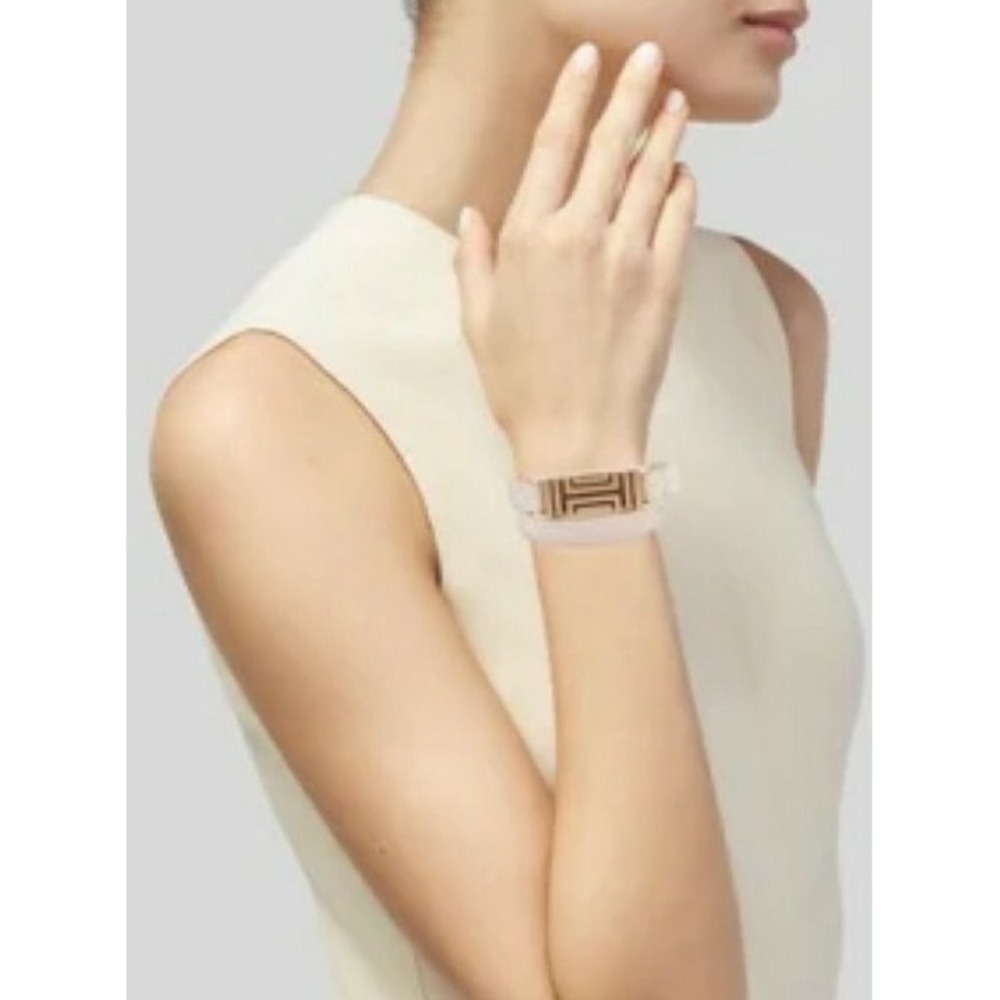 Tory Burch Fitbit Flex Double Wrap Bracelet Band Rose Gold Tone Leather NWT‎